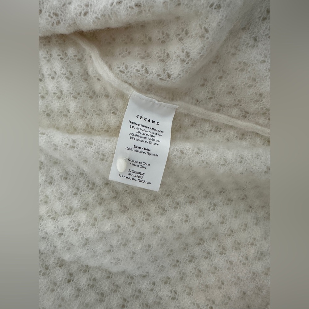 Sézane Cream Textured Mohair-Blend Cardigan - Picture 7 of 7